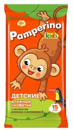 картинка PAMPERINO, САЛФЕТКИ Mini влажные для детей (15 шт.) от магазина Радуга детства