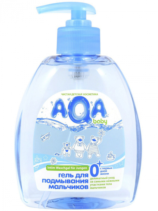 картинка NEW AQA BABY, ГЕЛЬ для подмывания мальчиков,400мл от магазина Радуга детства