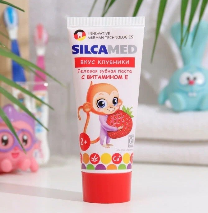 картинка SILCA MED, Зубная паста "Клубника" 2+ (65 гр) от магазина Радуга детства