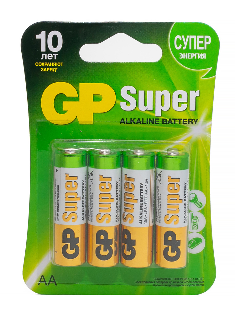картинка ЭЛЕМЕНТ Питания GP super 15A-2CR4 AA*10 от магазина Радуга детства