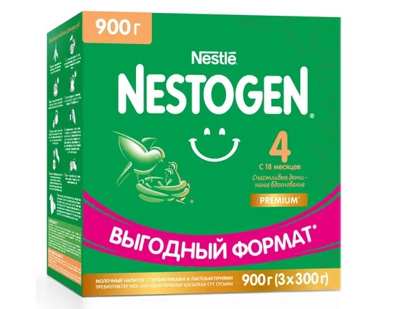 картинка NESTOGEN 4, СМЕСЬ сухая мол.  (3*300 г) от магазина Радуга детства