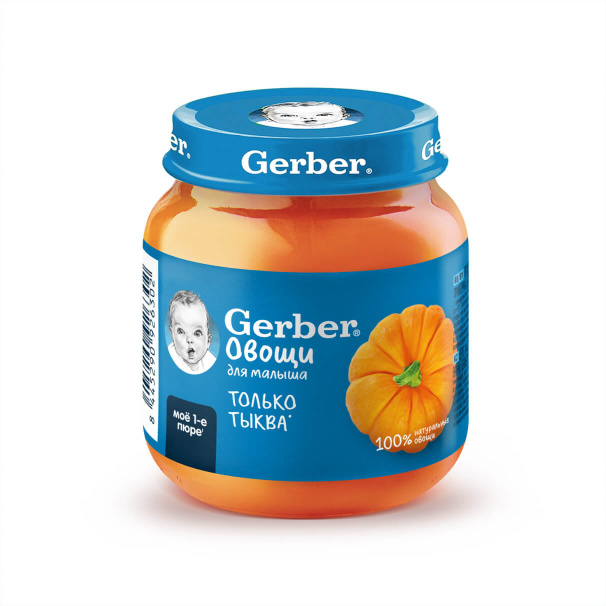 картинка GERBER, ПЮРЕ "Тыква" с 5 мес. (125 г) от магазина Радуга детства