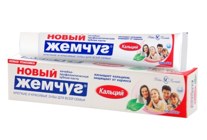 картинка НОВЫЙ ЖЕМЧУГ, ПАСТА зубная "Кальций" (50 мл)  от магазина Радуга детства