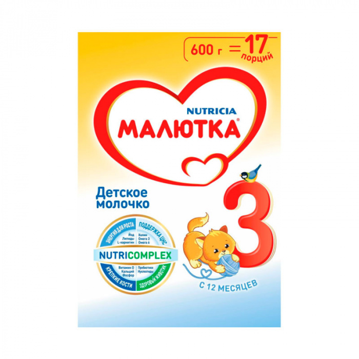 картинка МАЛЮТКА 3, ЗАМЕНИТЕЛЬ молока, с 12 мес. (2*600 г) от магазина Радуга детства