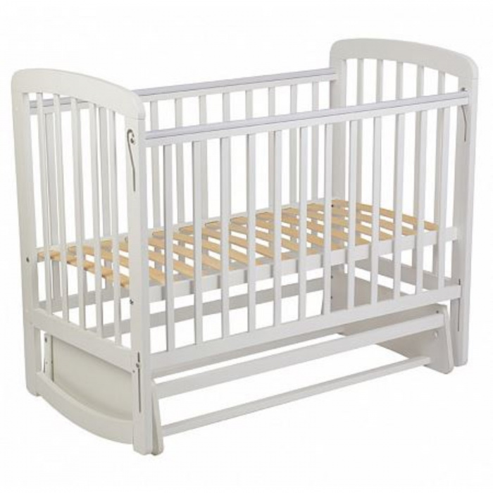 картинка КРОВАТЬ детская POLINI Kids Simple 304, маятник (белый) от магазина Радуга детства
