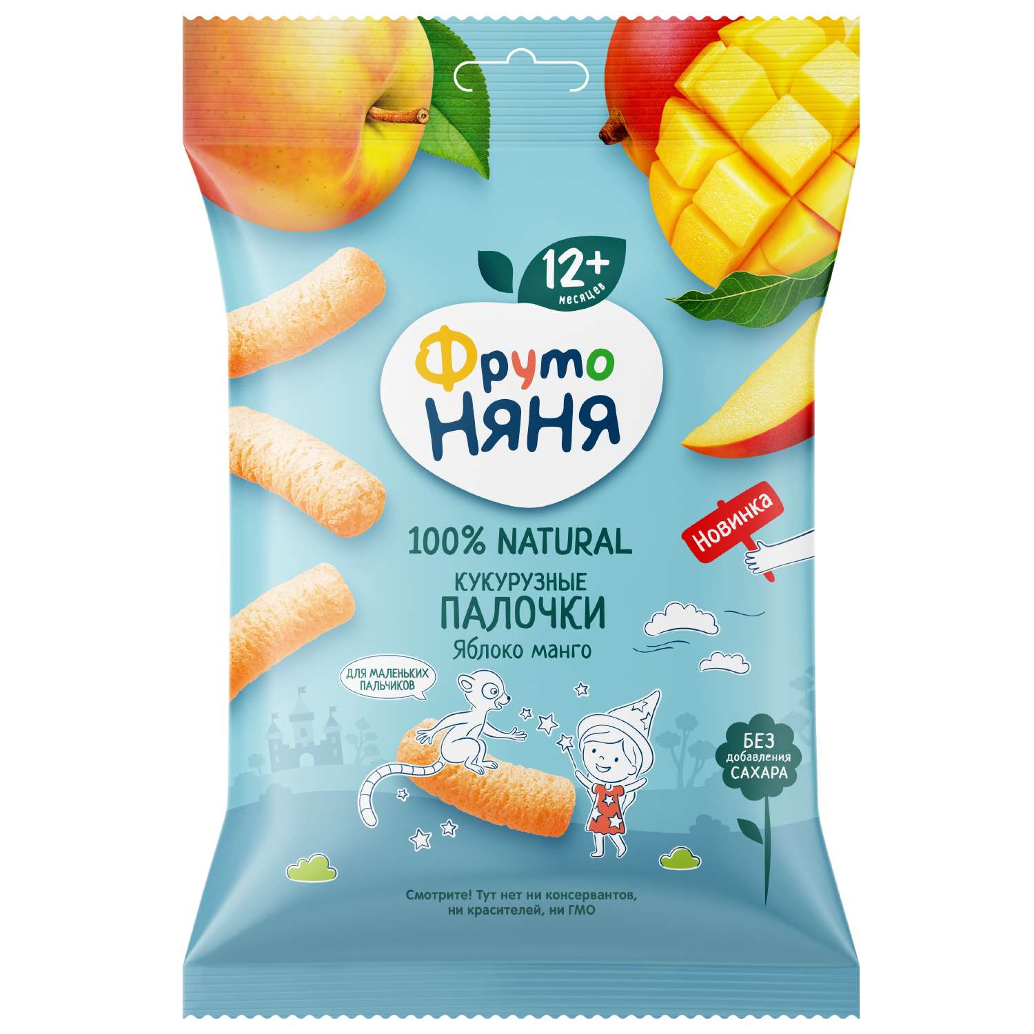 картинка ФРУТОНЯНЯ, ПАЛОЧКИ кукурузные яблоко-манго (20 гр) от магазина Радуга детства