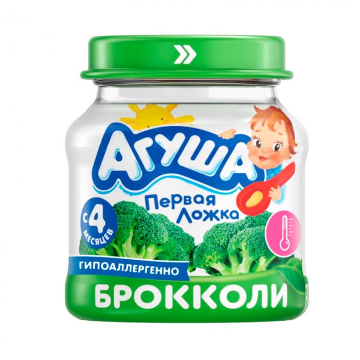 картинка АГУША, ПЮРЕ "Брокколи" с 4 мес. (80г) ст/б от магазина Радуга детства