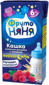 картинка ФРУТОНЯНЯ, КАША мол. рисовая с малиной (200г) (тетрапак) от магазина Радуга детства