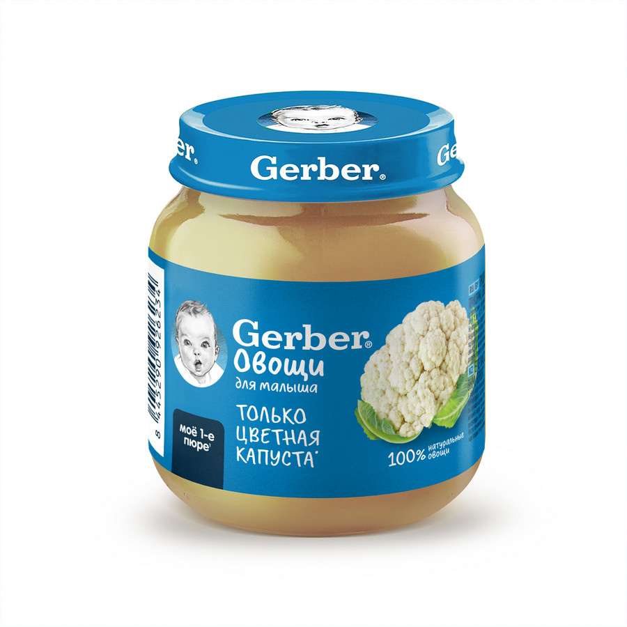 картинка GERBER, ПЮРЕ "Цветная капуста" с 4 мес. (125 г) от магазина Радуга детства